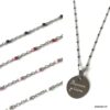 N7689e Collier Maman Je t'aime Chaine Perlée Acier Inoxydable - Bijoux Colliers en ligne Ninanina