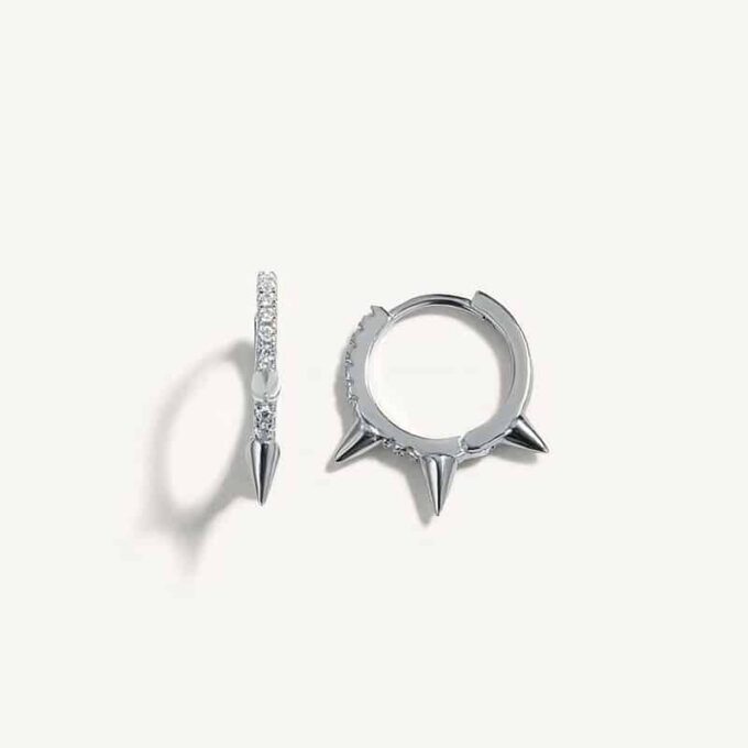 N7695g Mini creoles à pointe punk Argent 925 plaqué or - Bijoux Boucles d oreilles en ligne Ninanina