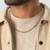 N7697b Chaîne en grain de café or Acier Inoxydable doré 5mm - Bijoux Colliers en ligne Ninanina