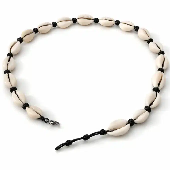 N7700 Collier cauris ras de cou artisanal personnalisé homme femme - Bijoux colliers en ligne Ninanina