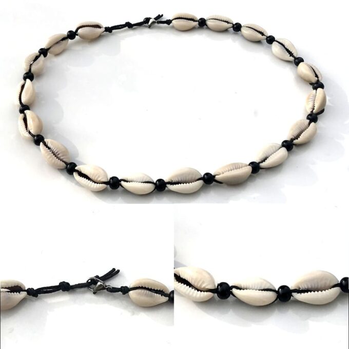 N7700d Collier cauris ras de cou homme ou femme - Bijoux Colliers en ligne Ninanina