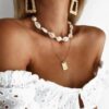 N7700f Collier cauris ras de cou homme ou femme - Bijoux Colliers en ligne Ninanina