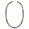 N7649 Collier Oeil du tigre homme Acier inoxydable 42 cm - Bijoux Colliers en ligne Ninanina