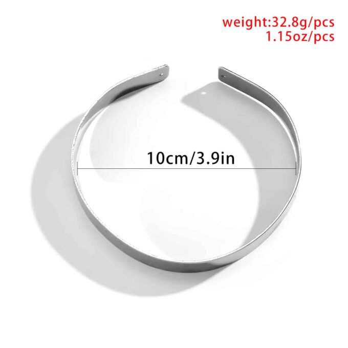 N7703e Bracelet de bras homme lisse métal argent - Bijoux Bracelets en ligne Ninanina