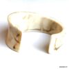 N7713d Bracelet manchette femme pas cher blanc cassé ivoire - Bijoux Bracelets en ligne Ninanina