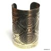 N7722 Bracelet manchette bronze très large motif oeil - Bijoux Bracelets en ligne Ninanina