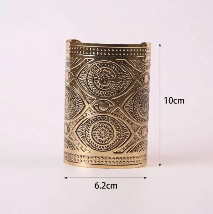 N7722e Bracelet manchette bronze très large motif oeil - Bijoux Bracelets en ligne Ninanina
