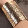 N7722g Bracelet manchette bronze très large motif oeil - Bijoux Bracelets en ligne Ninanina