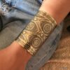 N7722n Bracelet manchette bronze très large motif oeil - Bijoux Bracelets en ligne Ninanina