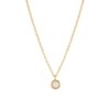 N7725 Collier Opale blanche pendentif rond Argent plaqué or - Bijoux Colliers en ligne Ninanina