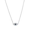 N7725b Collier oeil bleu femme porte bonheur Argent plaqué Or - Bijoux Colliers en ligne Ninanina