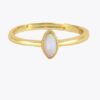 N7729 Bague Opale réglable forme marquise Argent 925 plaqué or - Bijoux Bagues en ligne Ninanina
