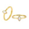 N7729b Bague Opale réglable forme marquise Argent 925 plaqué or - Bijoux Bagues en ligne Ninanina