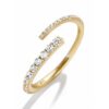 N7736b Bague ouverte devant oxyde de zirconium plaqué or - Bijoux Bagues en ligne Ninanina