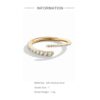 N7736c Bague ouverte devant oxyde de zirconium plaqué or - Bijoux Bagues en ligne Ninanina