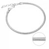 N7739a Bracelet Argent maille serpent ronde femme ou homme - Bijoux Bracelets en ligne Ninanina