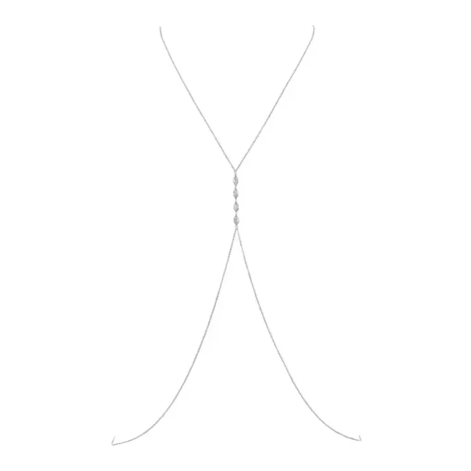 N7741a Chaine de corps Femme Argent 925 oxyde de zirconium - Bijoux corporels en ligne Ninanina