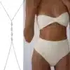 N7741d Chaine de corps Femme Argent 925 oxyde de zirconium - Bijoux corporels en ligne Ninanina