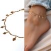 N7746 Bracelet de cheville boheme chic losange en laiton doré - Bijoux de pieds en ligne Ninanina