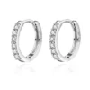 N7749a Mini creoles zirconium diamant synthétique Argent 925 - Bijoux Boucles d'oreilles en ligne Ninanina