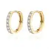 N7749b Mini creoles zirconium diamant synthétique Argent 925 - Bijoux Boucles d'oreilles en ligne Ninanina