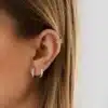 N7749d Mini creoles zirconium diamant synthétique Argent 925 - Bijoux Boucles d'oreilles en ligne Ninanina