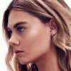N7749f Mini creoles zirconium diamant synthétique Argent 925 - Bijoux Boucles d'oreilles en ligne Ninanina