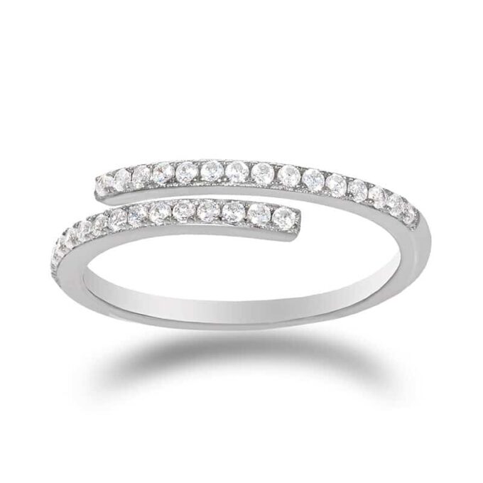N7762 Bague réglable Argent 925 femme oxyde de zirconium - Bijoux Bagues en ligne Ninanina