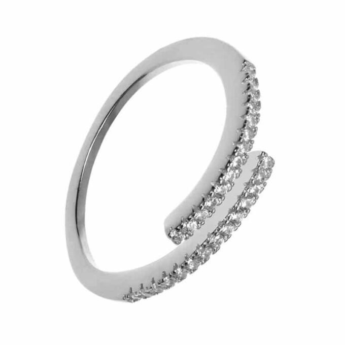 N7762A Bague réglable Argent 925 femme oxyde de zirconium - Bijoux Bagues en ligne Ninanina