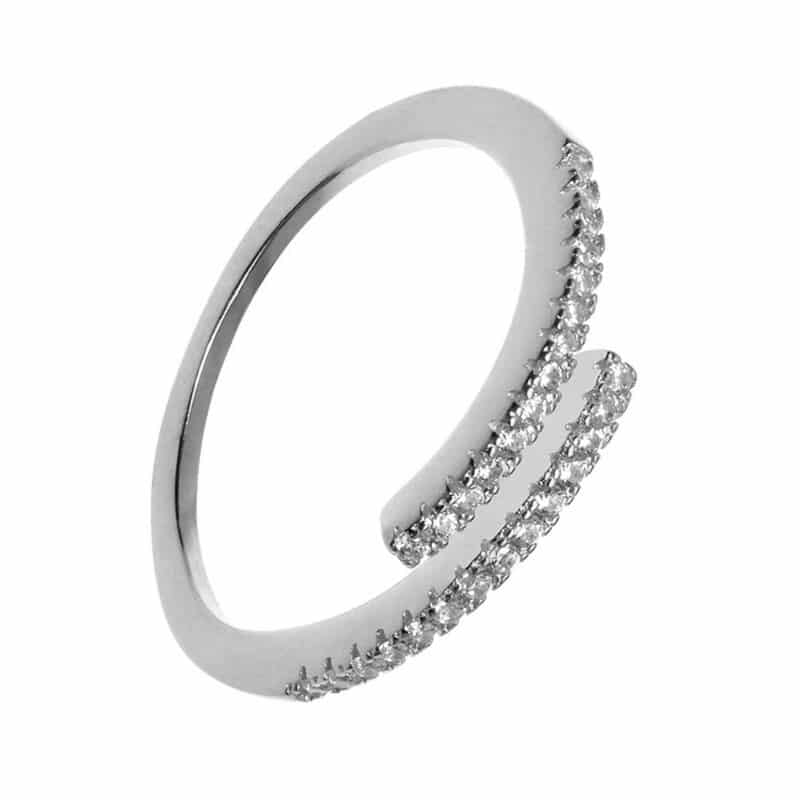 Bague femme Argent 925 brillant zirconium goutte / Bague réglable / Bague  chaine brillant poire -  France