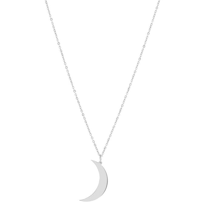 N7773a Chaînette de cheville double croissant de lune Argent - Bijoux de pieds en ligne Ninanina