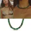 N7776c Collier Jade Vert Femme Perle Rondelle Pierre Naturelle - Bijoux Colliers en ligne Ninanina