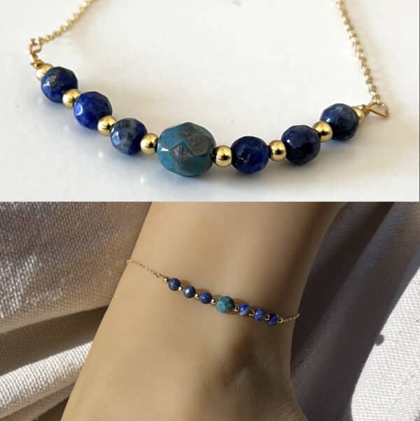 Pendentif Lapis Lazuli Avec Chaîne Argent - Lithothérapie, Neuf Avec étiquettes