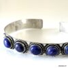 N7816 Bracelet Lapis Lazuli Manchette cabochons Pierre Bleue - Bijoux Bracelets en ligne Ninanina