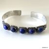 N7816b Bracelet Lapis Lazuli Manchette cabochons Pierre Bleue - Bijoux Bracelets en ligne Ninanina