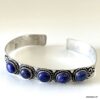 N7816d Bracelet Lapis Lazuli Manchette cabochons Pierre Bleue - Bijoux Bracelets en ligne Ninanina