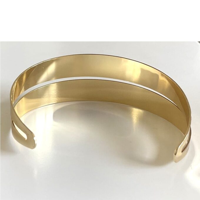 N7826c Ras de cou double rang large pour femme métal doré - Bijoux Colliers en ligne Ninanina