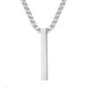 N7831 Collier barre verticale homme acier inoxydable argent - Bijoux Colliers en ligne Ninanina