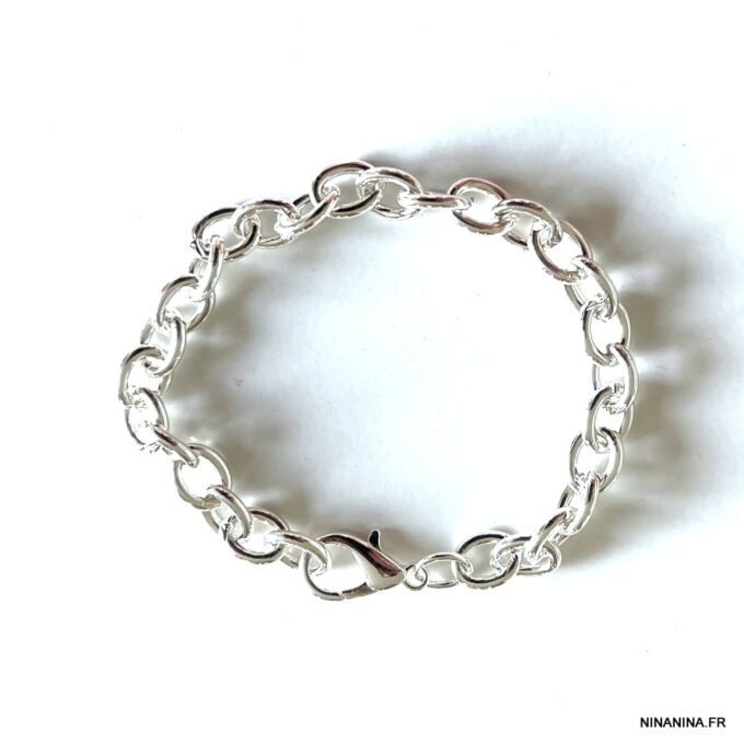 N7843i Bracelet Gros Maillons Argent plaqué pour Femme - Bijoux Bracelets en ligne Ninanina