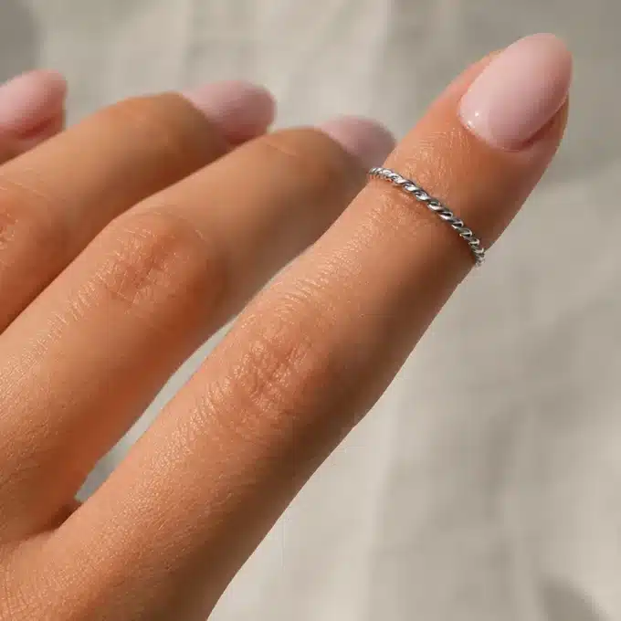 N8641a Bague De Doigt Phalange Femme Acier Inoxydable torsadée - Bijoux bagues de phalanges en ligne Ninanina