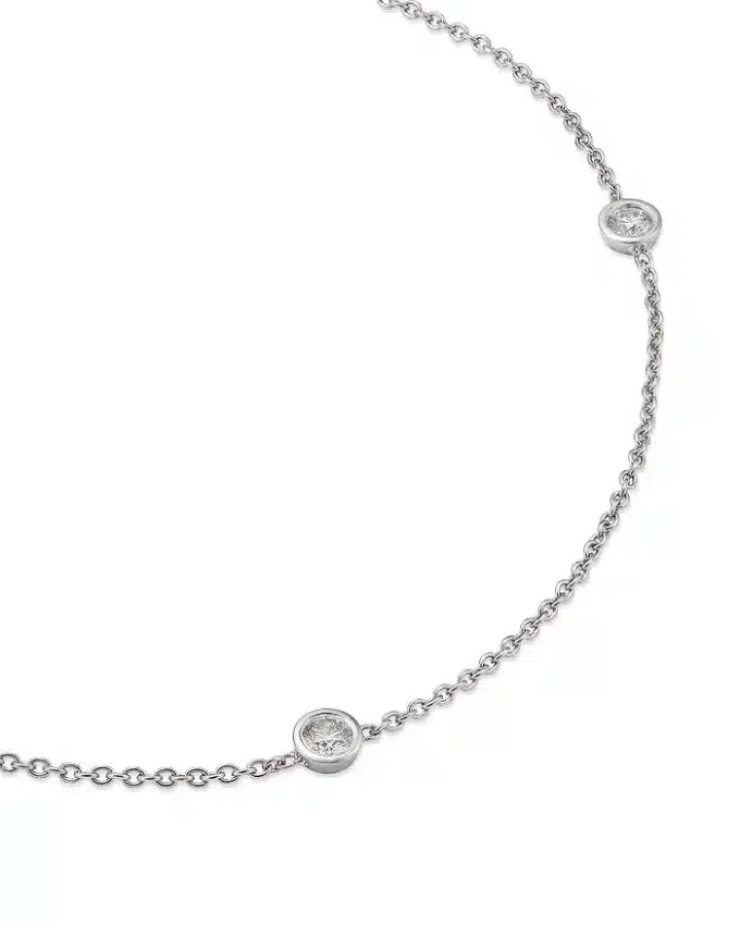 N7770f Chaine de cheville brillante Zirconium et Plaqué Or - Bijoux de pied en ligne Ninanina