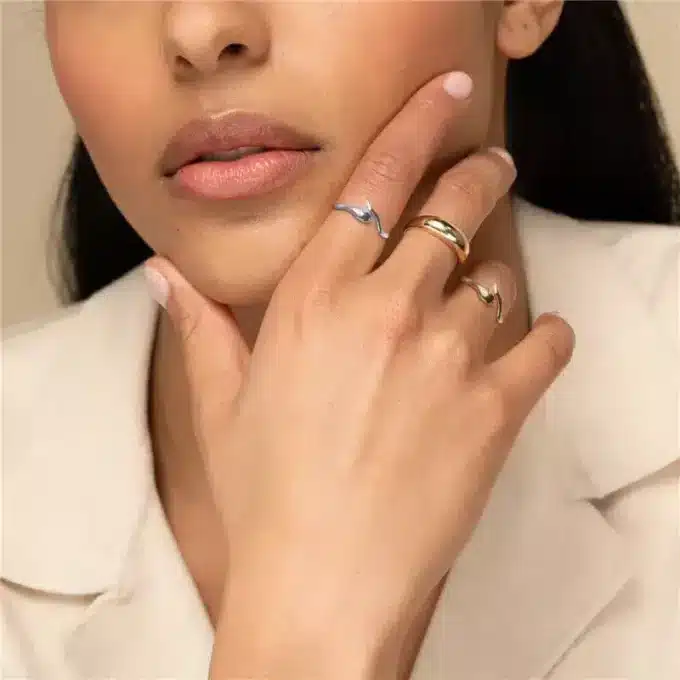 N7868b Bague Serpent Plaqué Or Sur Argent Réglable Femme - Bijoux Bagues en ligne Ninanina