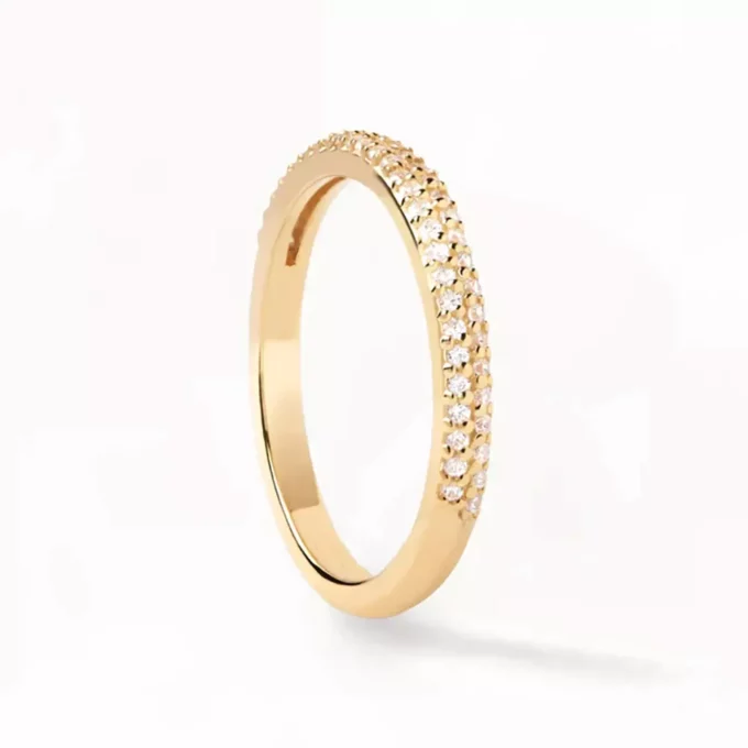 N7882 Bague Anneau En Or Plaqué Oxyde De Zirconium - Bijoux Bagues en ligne Ninanina