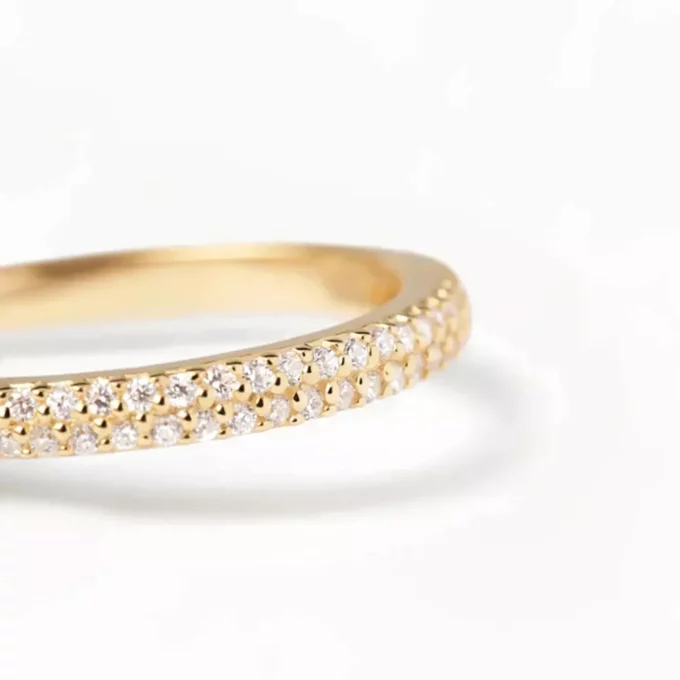 N7882b Bague Anneau En Or Plaqué Oxyde De Zirconium - Bijoux Bagues en ligne Ninanina