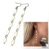 N7884e Boucles d'oreilles pendantes blanches acier inoxydable - Bijoux Boucle d'oreille en ligne Ninanina