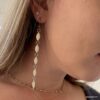 N7884f Boucles d'oreilles pendantes blanches acier inoxydable - Bijoux Boucle d'oreille en ligne Ninanina