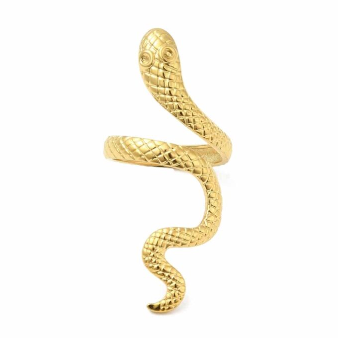 N7887 Bague serpent Acier inoxydable doré reglable femmes - Bijoux Bagues Femme en ligne Ninanina