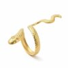 N7887b Bague serpent Acier inoxydable doré reglable femmes - Bijoux Bagues Femme en ligne Ninanina