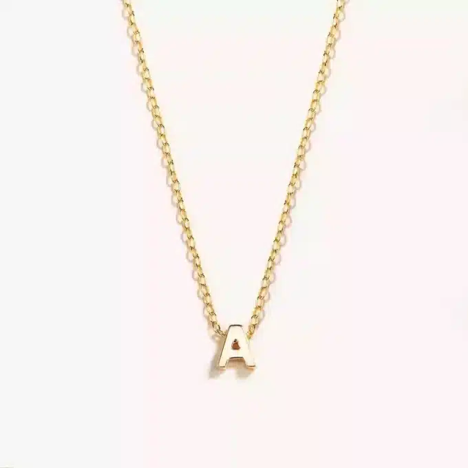 N7900b Collier Initiale Or Plaqué Sur Argent 925 Massif Femme - Bijoux Colliers en ligne Ninanina