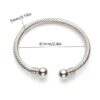 N7981g Jonc Homme Acier inoxydable argenté torsadé boules - Bijoux Bracelets en ligne Ninanina